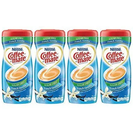 Coffee Mate, 4 PACK, Powder Coffee Creamer, Sugar Free, French Vanilla, 10.2 oz