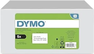 DYMO Authentic LW Extra-Large Shipping Labels for LabelWriter Label Printers, White, 4" x 6", 5 Rolls of 220 (1100 Total)