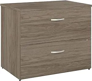 Bush Business Furniture Hybrid 2-Drawer Lateral File Cabinet, Letter/Legal, Modern Hickory, 36-Inch (HYF136MHSU-Z)