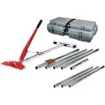 ROBERTS 10-254V Value Kit Power-Lok Carpet Stretcher with 17 Locking Positions and 18-Inch Tail Block with Wheels,Red