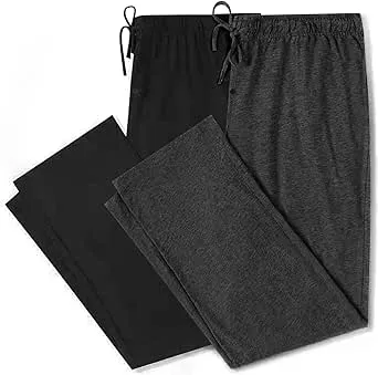 U2SKIIN 2 Pack Mens Pajama Pants Soft, Lightweight Lounge Pant with Pockets Sleep Pj Bottoms for Men