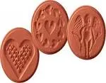 Jbk Pottery Terra Cotta Cookie Stamps (3 Piece Love Set)