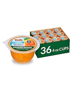 Dole Mandarin Oranges in Juice 4 oz. Cup - 36/Case