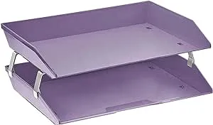 Acrimet Facility 2 Tiers Double Letter Tray (Solid Purple Color)