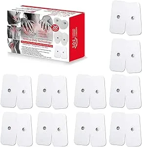 TENS Unit Electrodes - Snap Electrode Pads for TENS Massage EMS - Self Adhesive Reusable up to 30... (X-Large)