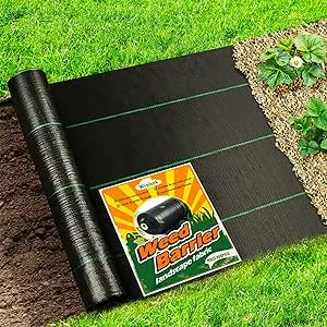 Winisok Weed Barrier Landscape Fabric Heavy Duty, 6FT x 300FT Thicken Garden Fabric Weed Mats, Durable Weeds Control Mulch Breathable Weed Cloth for Landscaping Weed Blocker Garden Bed Cover