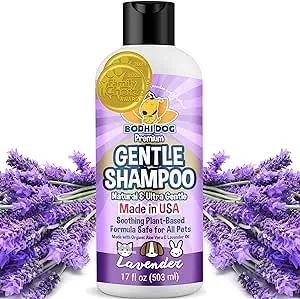 Bodhi Dog Premium Gentle Shampoo | Soothing & Ultra Gentle Puppy Shampoo | Aloe Vera and Lavender Oil | Natural Moisturizing Pet Wash for Puppies, Dogs and Cats (17 Fl Oz)