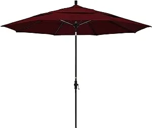 California Umbrella - 11&#39; - Patio Umbrella Umbrella - Aluminum Pole - Burgundy - Pacifica - GSCUF118117-SA36-DWV