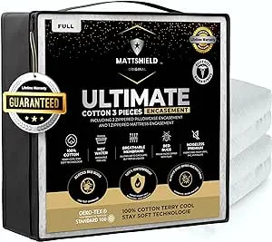 MATTSHIELD New Ultimate 3-Piece Kit - Bed Bug-Proof Mattress Cover Full Size 100