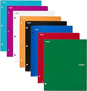 Five Star Binder Pocket Folder, Stay-Put 2-Pocket Folder, 9-1/2"x 11-3/4", Colors May Vary, 12 Pack