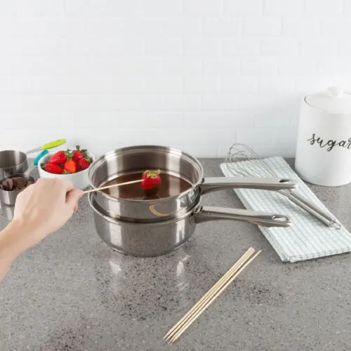 Stainless Steel 6 Cup Double Boiler With 2 Pots And Lid Warm Chocolate Cheese