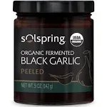 Solspring Organic Fermented Black Garlic - Peeled, 1 Jar (5 oz.), Made in USA, Certified USDA Organic, Gluten Free, Soy Free, Dr. Mercola