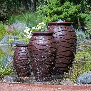 Aquascape Scalloped Urn Water Fountain for Outdoor, Landscape and Garden, Large, 56-inch H | 78240 , Brown