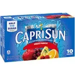 Capri Sun Juice Drink Blend, Fruit Punch - 10 pack, 6 fl oz pouches