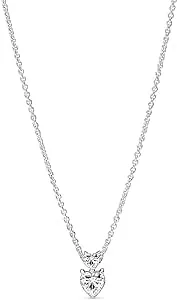 Pandora Double Heart Pendant Sparkling Collier Necklace