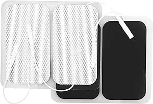 LotFancy TENS Unit Electrode Pads, 40Pcs 2" x 3.5" TENS Unit Replacement Pads, Large Size Reusable Rectangular TENS Pads for Electrotherapy EMS Massager