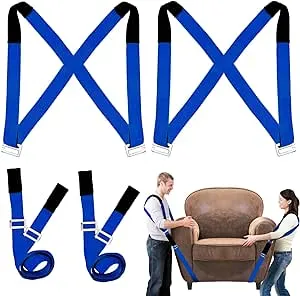 Moving Straps,2-Person Lifting and Moving System Adjustable Shoulder Lifting for Move,Lift,Carry,Secure Furniture,Appliances,Mattresses,Heavy Objects up to 800lbs,Safely and Easily Like a Pro,Blue