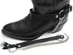 Dangerous Threads Biker Boots Boot Chains Black Leather Harness Straps