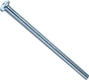 1/4"-20 x 5 in Phillips Pan Machine Screw, Zinc Plated Steel, 8 PK