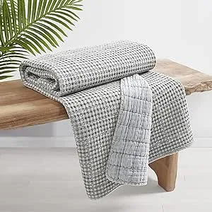 Levtex Home Mills Waffle Quilted Throw - Grey