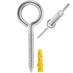 304 Stainless Steel Screw EyesScrew Eyes Heavy DutyScrew in Eye Hooks Ring Yo...