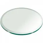 16&#034; Inch Round Glass Table Top 1/2&#034; Thick Tempered Beveled Edge by Fab Glass