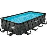 Funsicle 16\' x 8\' x 42" Oasis Rectangle Outdoor Above Ground Swimming Pool, Gray