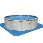 Bestway Hydrium 15' x 48" Round Steel Wall Above Ground Swimming Pool Set, Gray