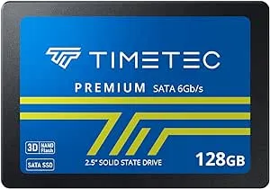 Timetec 128GB SSD 3D NAND SATA III 6Gb/s 2.5 Inch 7mm (0.28") Read Speed Up to 550 MB/s SLC Cache Performance Boost Internal Solid State Drive for PC Computer Desktop and Laptop (128GB)