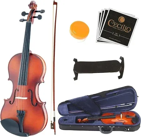 Mendini By Cecilio Violin Beginner Kit |  4/4 with Hard Case, Rosin, Bow MV300