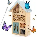 Niteangel Natural Wooden Insect Hotel, Garden Insect House for Ladybugs, Lacewings, Butterfly, Bee, Bug