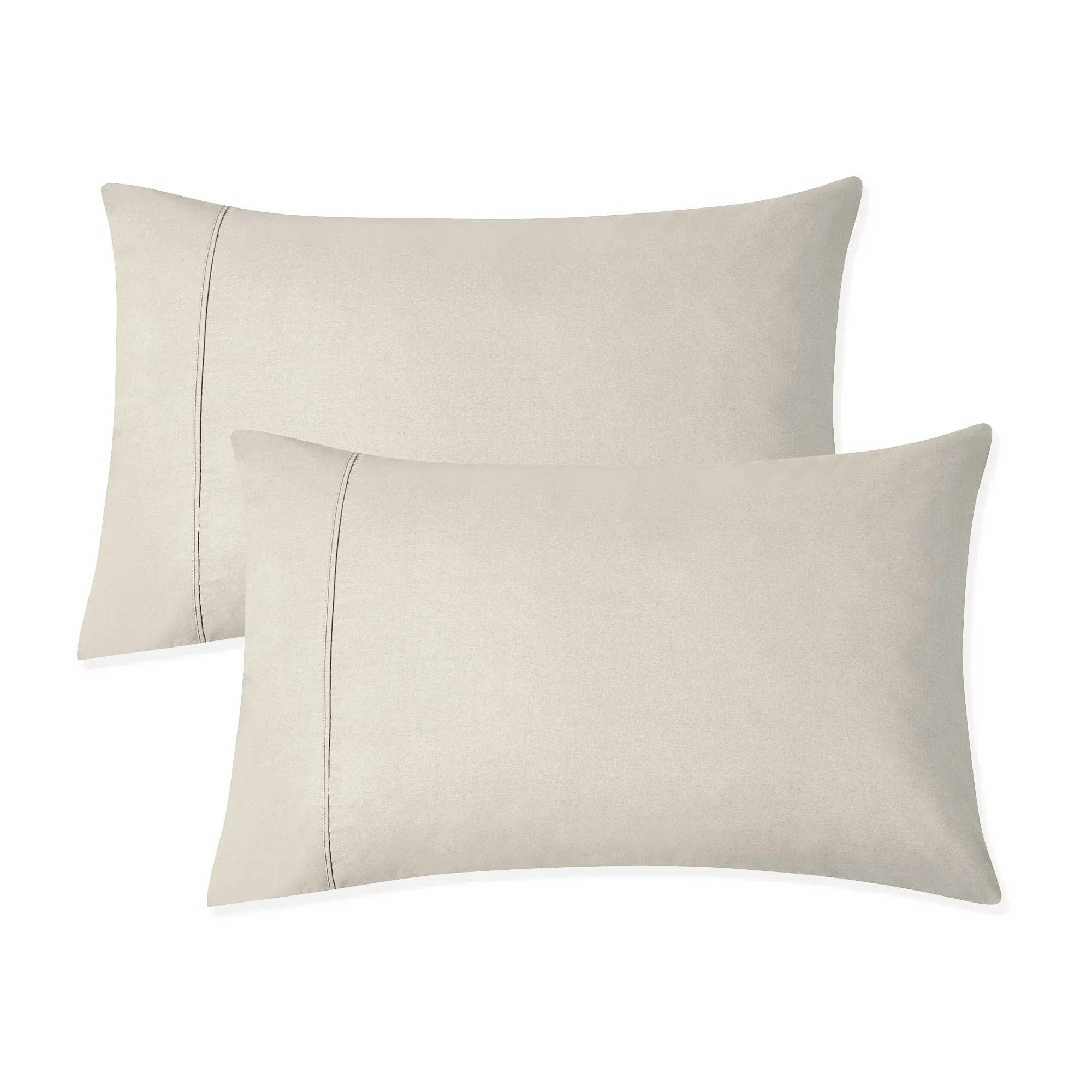 Park Hotel ECO 300TC Organic Cotton Pillowcases Cool Crisp Percale Ivory STD