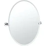 Gatco 4249LG Latitude II Rectangle Mirror,, Chrome, 32 Inch, Frameless Oval