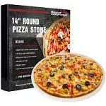 Royal Gourmet 14" Round Cordierite Pizza Stone for Oven or Grill, Thermal Shock Resistant Baking Stone, KS1401,Yellow