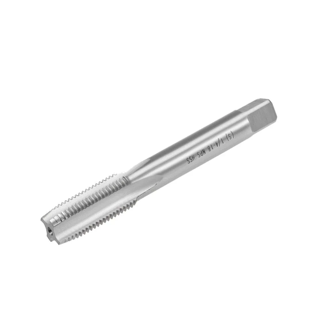 uxcell Machine Tap, 1/4-18 NPS Pipe Tap 4 Straight Flutes High Speed Steel Screw Thread Threading Tapping Tool