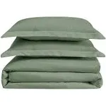 3PC Full/Queen Solid Percale Duvet Cover Set Green - Cannon