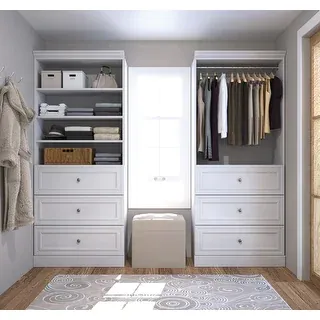 Bestar Office Furniture 72in W Closet Organizer with Drawers