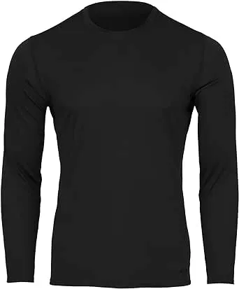 Hot Chillys Men's Peachskins Solid Crewneck Lightweight Moisture-Wicking UV Protective Relaxed Fit Base Layer Top