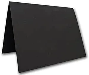 Blank Black Place Cards Tent Cards - 50 Pack | Size 3.5" x 5" Flat 2.5" x 3.5" Folded