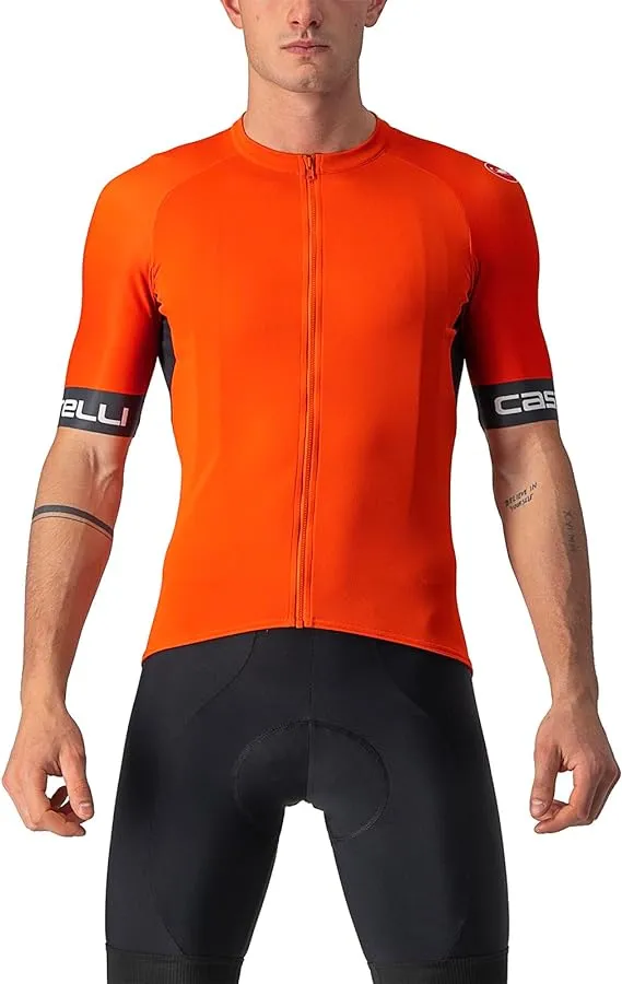 Castelli Men’s Entrata VI Jersey, Quarter Length Sleeve Zip Up Jersey for Aerodynamics, Gravel Biking & Race Cycling