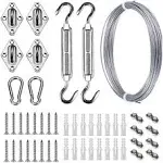 BEAYFILY Sun Shade Hardware Kit for Rectangle and Square Sun Shade Sails Installation,5 inch Anti-Rust Sail Shade Hardware Kit with 30 ft 1/8 OD Heavy