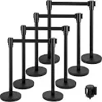 VEVOR Crowd Control Stanchion Stanchion Set 6 Pieces with 6.6 ft/2 m Red Belt