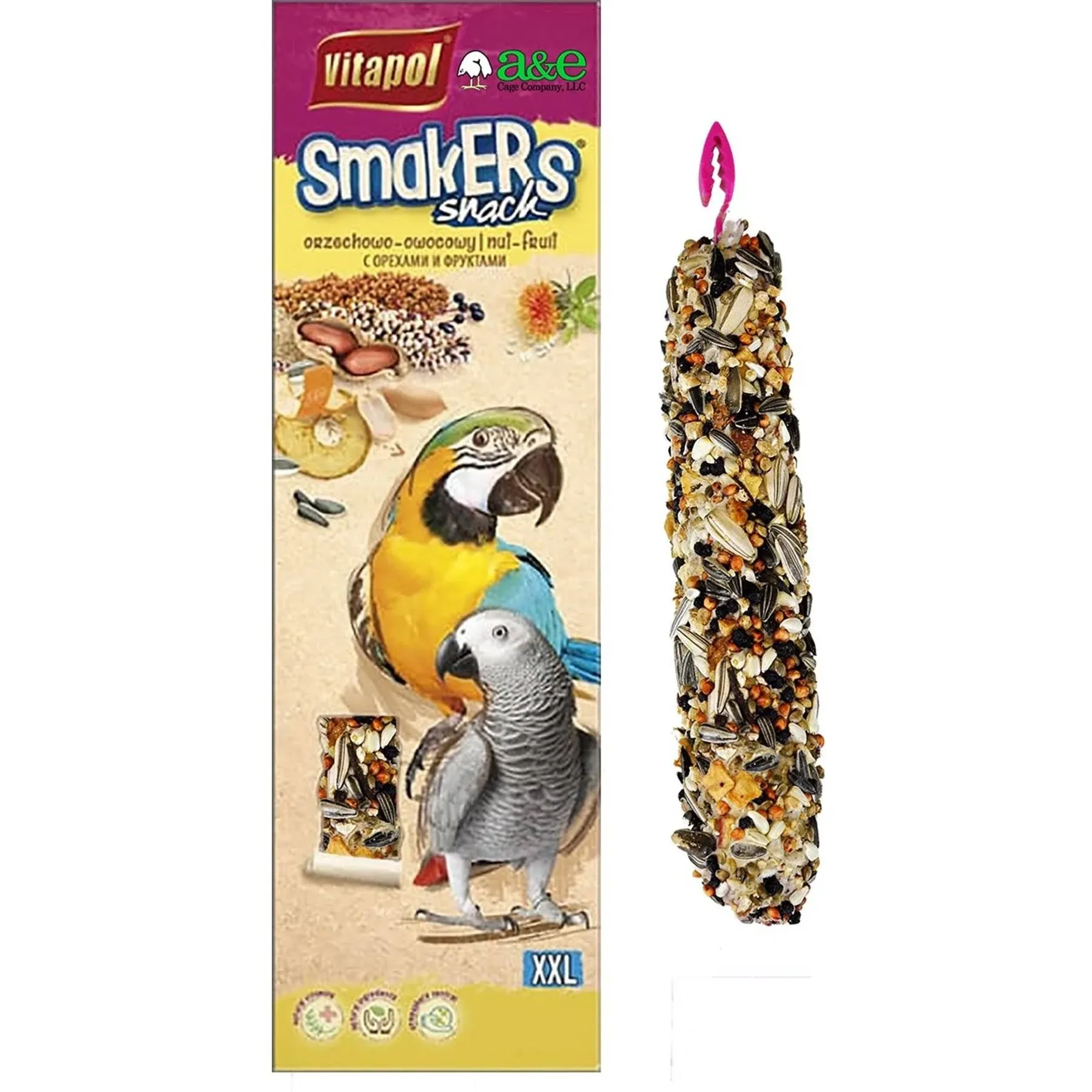 A&amp;E Cage Company Smakers Parrot XXL Nut Treat Sticks