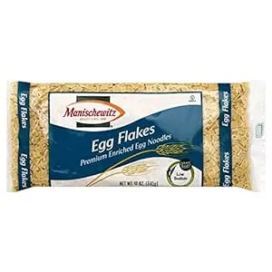 Manischewitz Egg Flakes, Premium Enriched Egg Noodles, 12.0 OZ(Pack of 12) Square Shaped Farfel