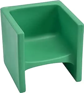 Children's Factory 3-in-1 Cube Chair for Kids, Flexible Seating Classroom Furniture, 1-Pack, Green