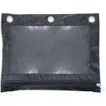 Advantus Binder Pencil Pouch 10 x 7 3/8 Black/Clear 3/Pack