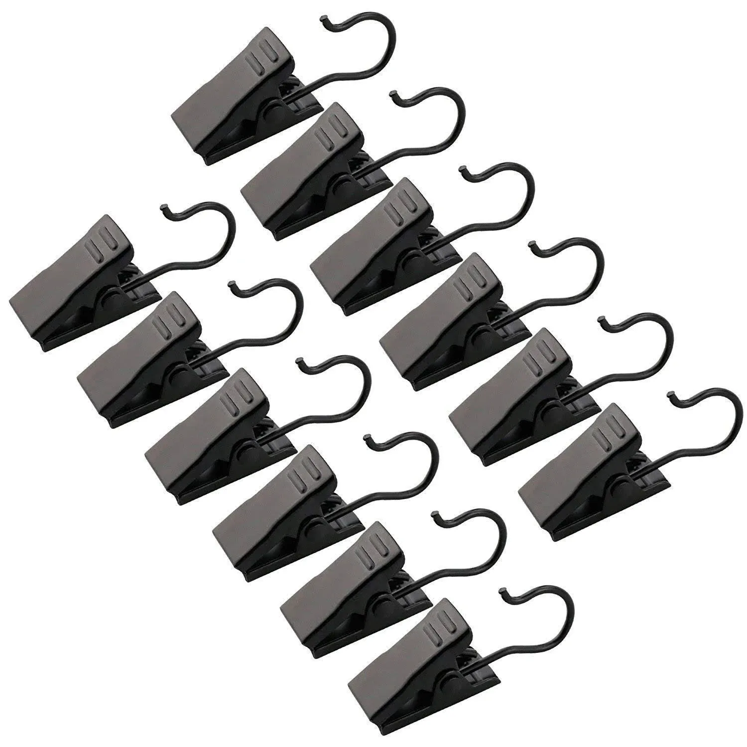 JANYUN 120 Pack Clip Hook Set Stainless Curtain Clips for Curtain Photos Home Decoration Art Craft Dispaly Hang Clip (Black)