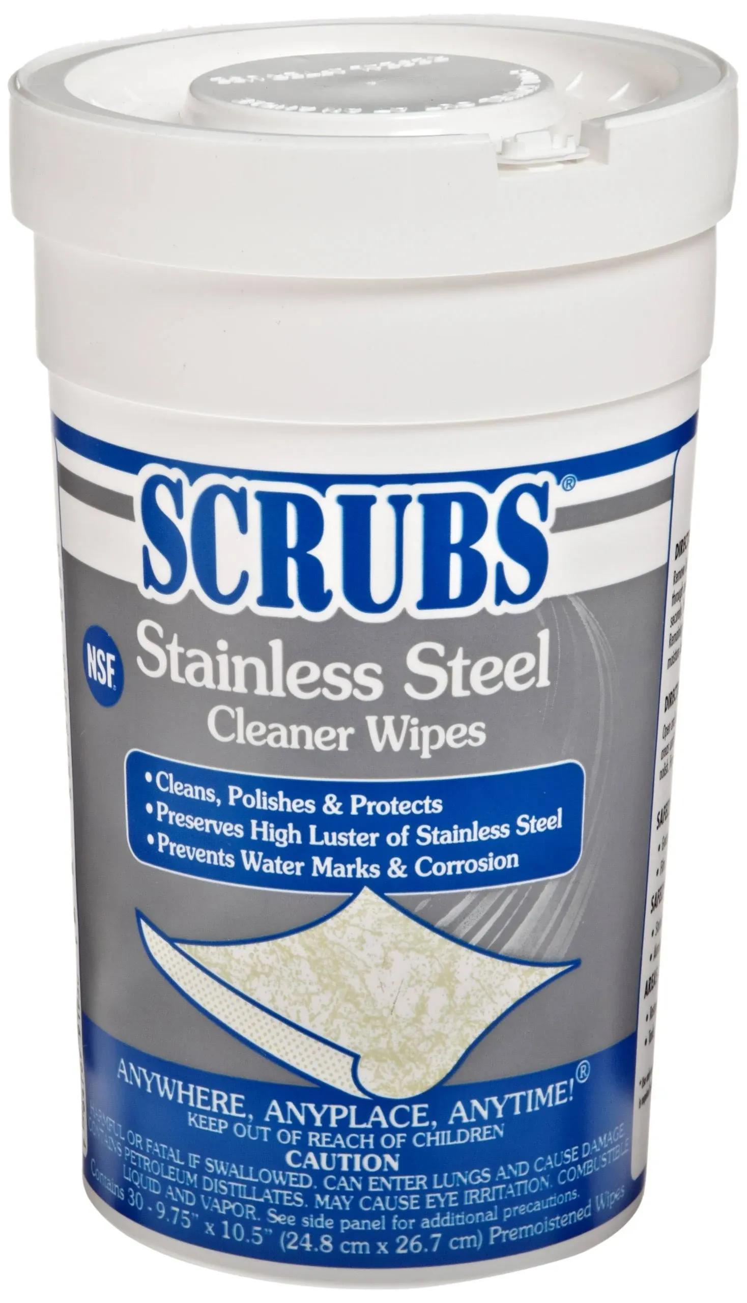 Scrubs Stainless Steel Cleaner Towels 30/Canister