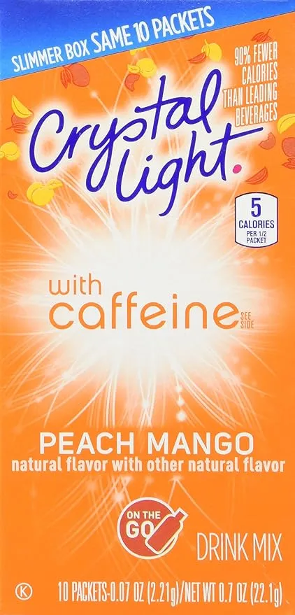 Crystal Light Energy Peach Mango on the Go (Pack of 2)