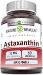 Amazing Formulas Astaxanthin 12 Mg Supplement | 60 Softgels | Non-GMO | Gluten Free | Made in USA